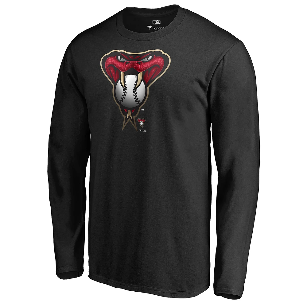 Men's Black Arizona Diamondbacks Midnight Mascot Long Sleeve T-Shirt