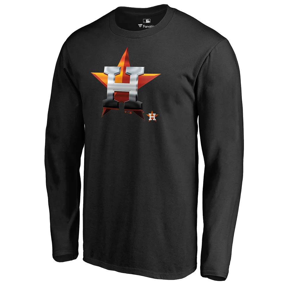 Men's Black Houston Astros Midnight Mascot Long Sleeve T-Shirt