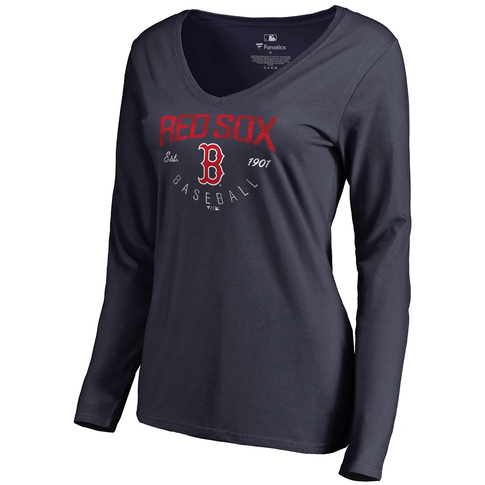 Women's Navy Boston Red Sox Live For It Long Sleeve T-Shirt