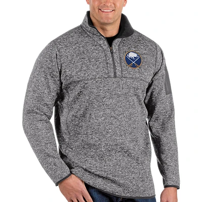 Men's Antigua Heather Gray Buffalo Sabres Fortune Big & Tall Quarter-Zip Pullover Jacket