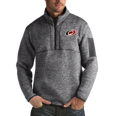 Men's Antigua Heather Carolina Hurricanes Fortune Big & Tall Quarter-Zip Pullover Jacket