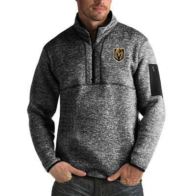 Men's Antigua Heather Vegas Golden Knights Fortune Big & Tall Quarter-Zip Pullover Jacket