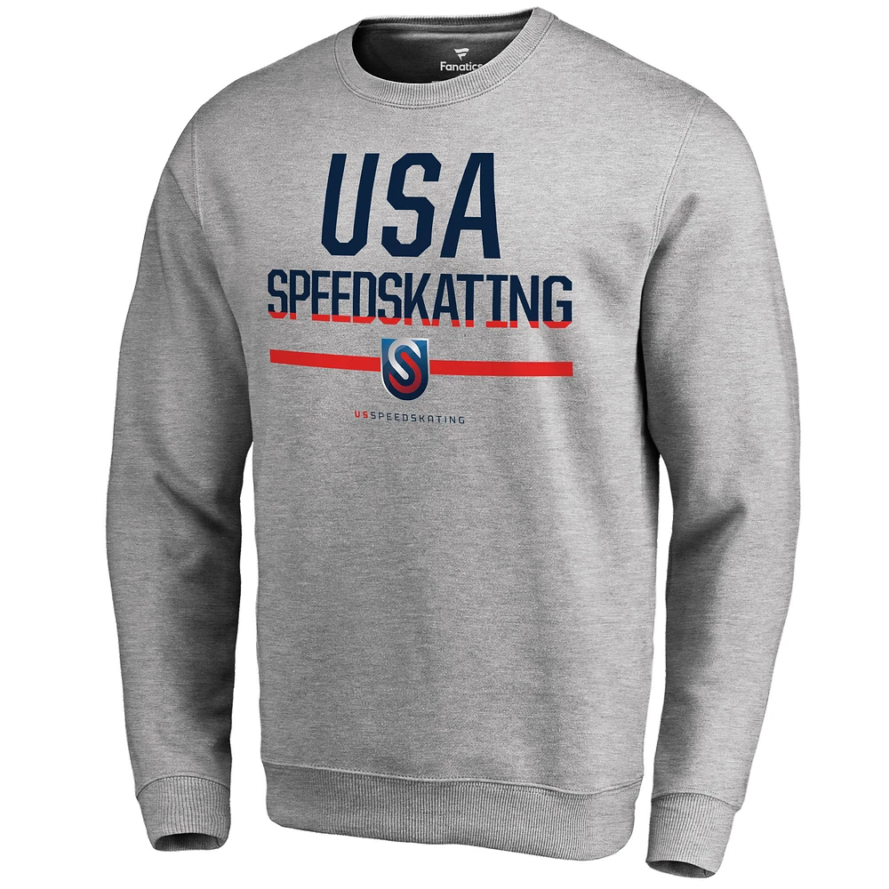 Men's Heathered Gray US Speedskating Team Base Sweatshirt
