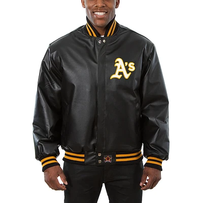 Men's JH Design Black Athletics Classic Leather Team Jacket