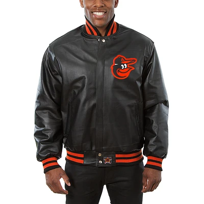 Men's JH Design Black Baltimore Orioles Classic Leather Team Jacket