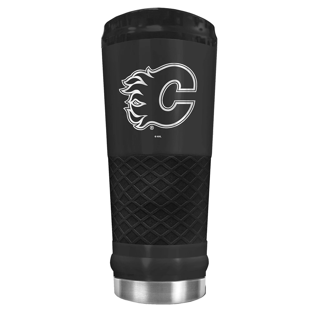 Black Calgary Flames Stealth Matte 24oz Tumbler