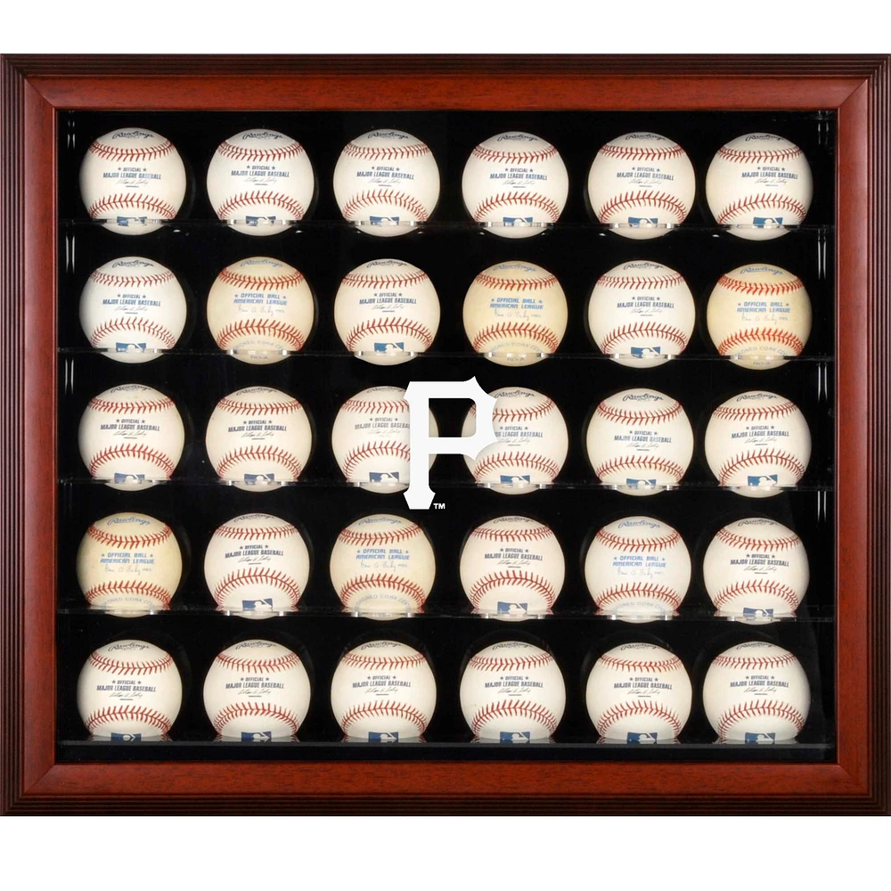 Pittsburgh Pirates (2014 - Present) Logo Mahogany Framed 30-Ball Display Case