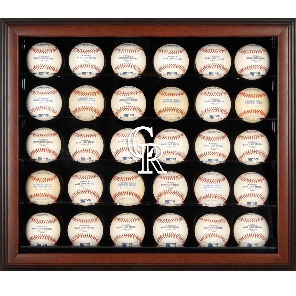Colorado Rockies (2017 - Present) Logo Brown Framed 30-Ball Display Case
