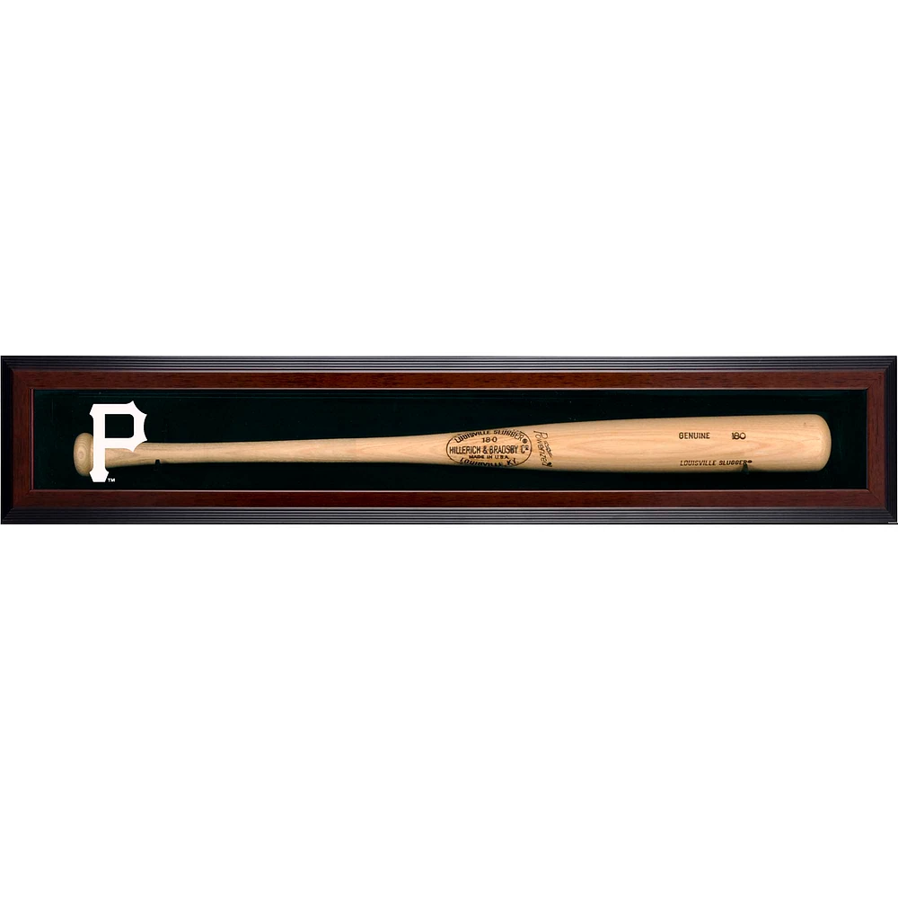Pittsburgh Pirates (2014-Present) Logo Brown Framed Wall-Mounted Single Bat Display Case