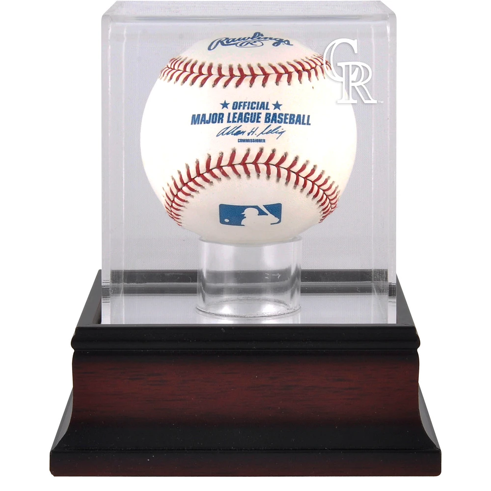 Colorado Rockies (2017 - Present) Mahogany Baseball Logo Display Case