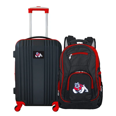MOJO Black Fresno State Bulldogs 2-Piece Luggage & Backpack Set