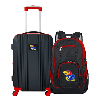MOJO Black Kansas Jayhawks 2-Piece Luggage & Backpack Set