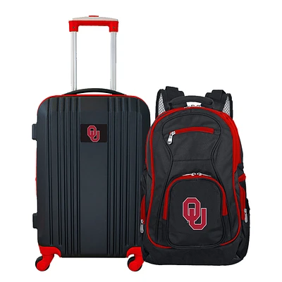 MOJO Black Oklahoma Sooners 2-Piece Luggage & Backpack Set