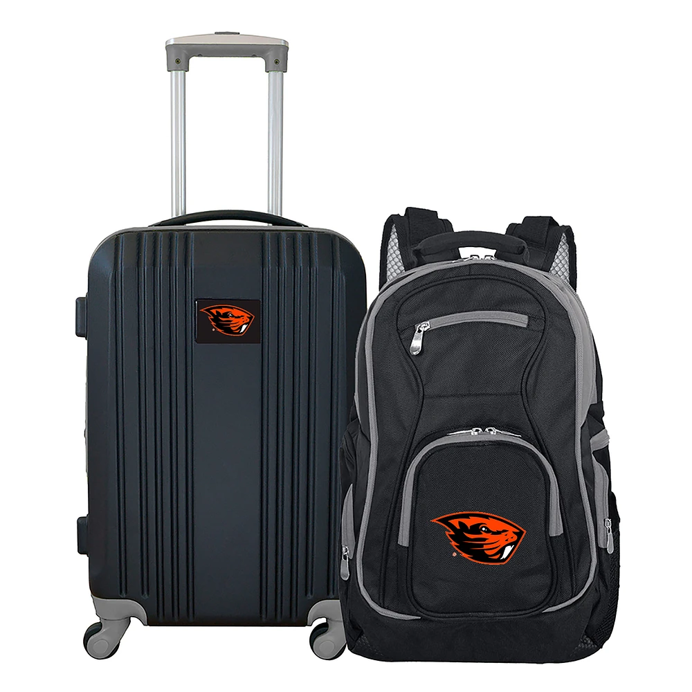 MOJO Black Oregon State Beavers 2-Piece Luggage & Backpack Set