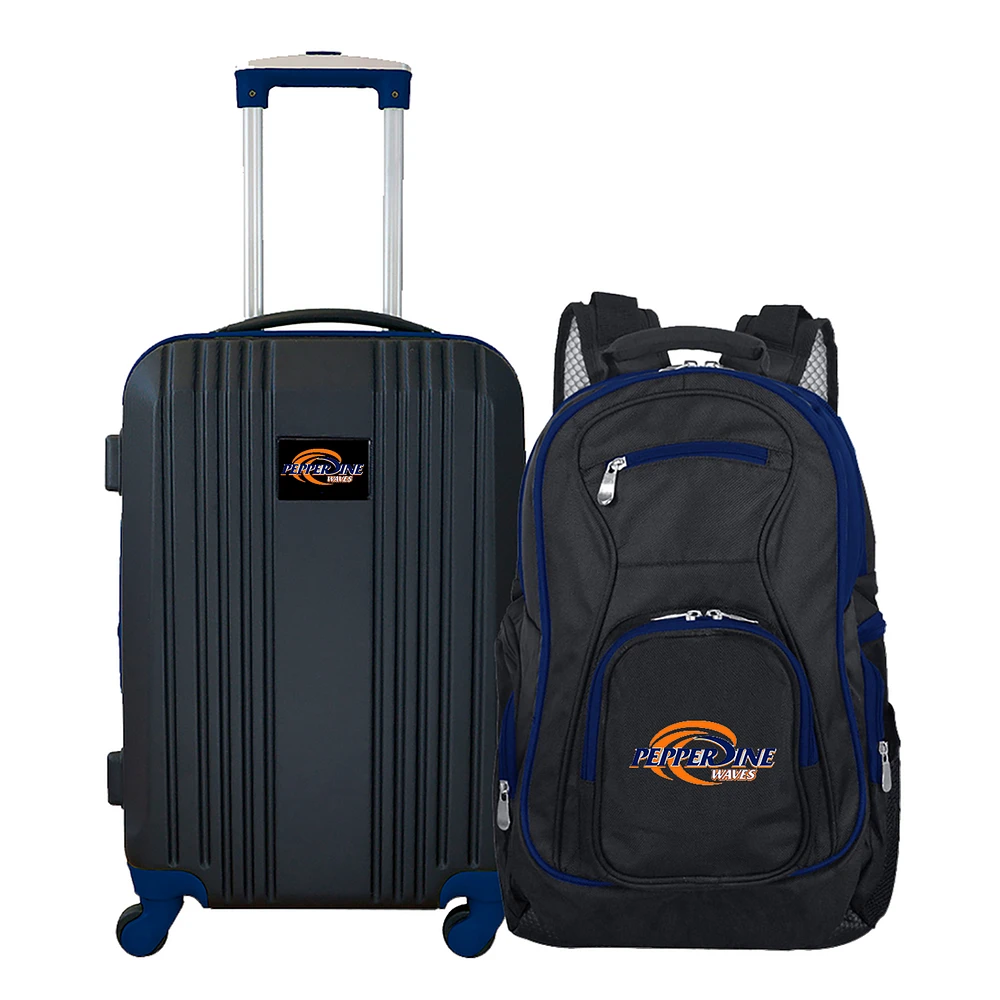 MOJO Black Pepperdine Waves 2-Piece Luggage & Backpack Set