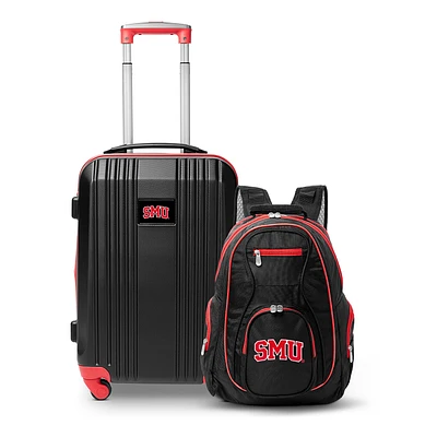 MOJO Black SMU Mustangs 2-Piece Luggage & Backpack Set