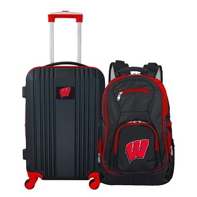 MOJO Black Wisconsin Badgers 2-Piece Luggage & Backpack Set
