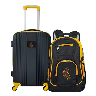MOJO Black Wyoming Cowboys 2-Piece Luggage & Backpack Set