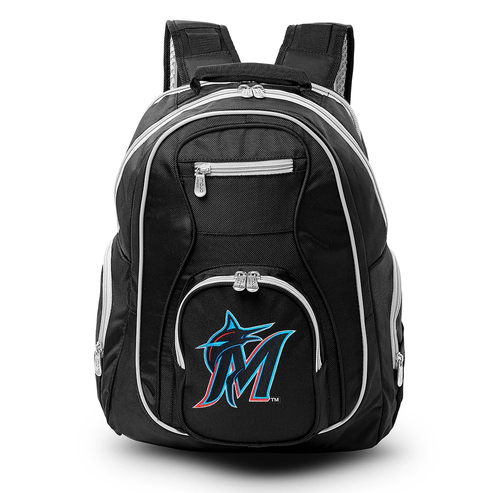MOJO Black Miami Marlins Trim Color Laptop Backpack