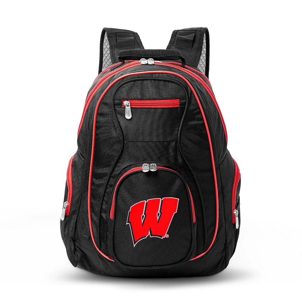 MOJO Black Wisconsin Badgers Trim Color Laptop Backpack