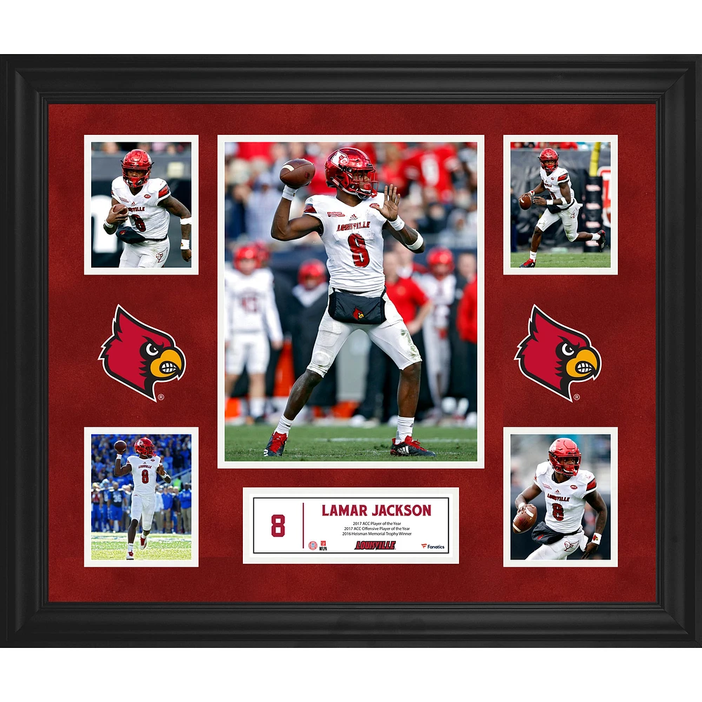 Lamar Jackson Louisville Cardinals Framed 23'' x 27'' 5-Photo Collage