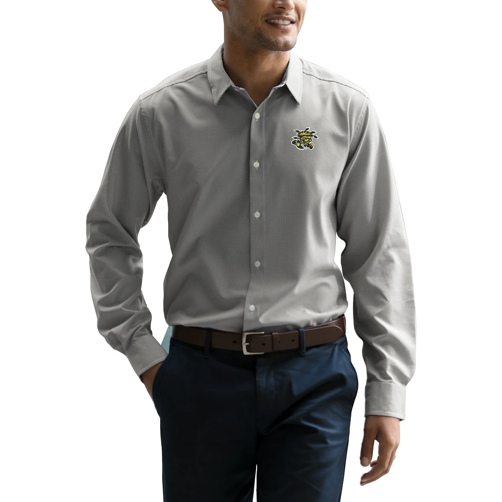 Men's Gray/White Wichita State Shockers Vansport Sandhill Dress Shirt