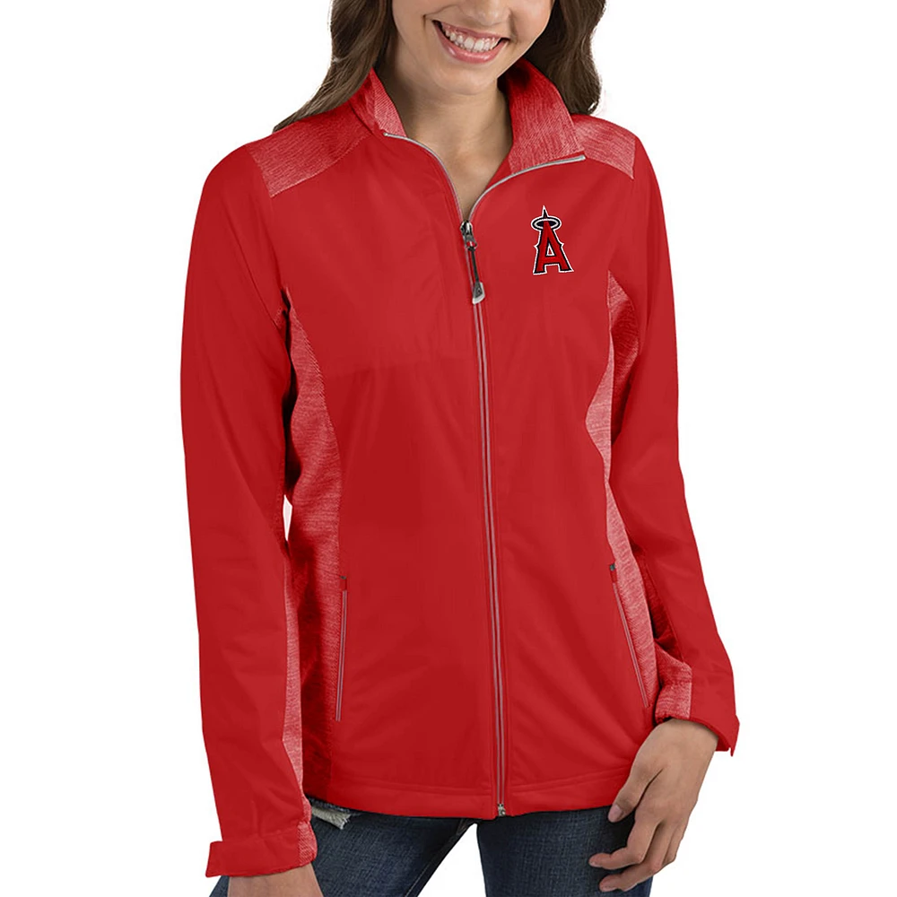 Women's Antigua Red Los Angeles Angels Revolve Full-Zip Jacket