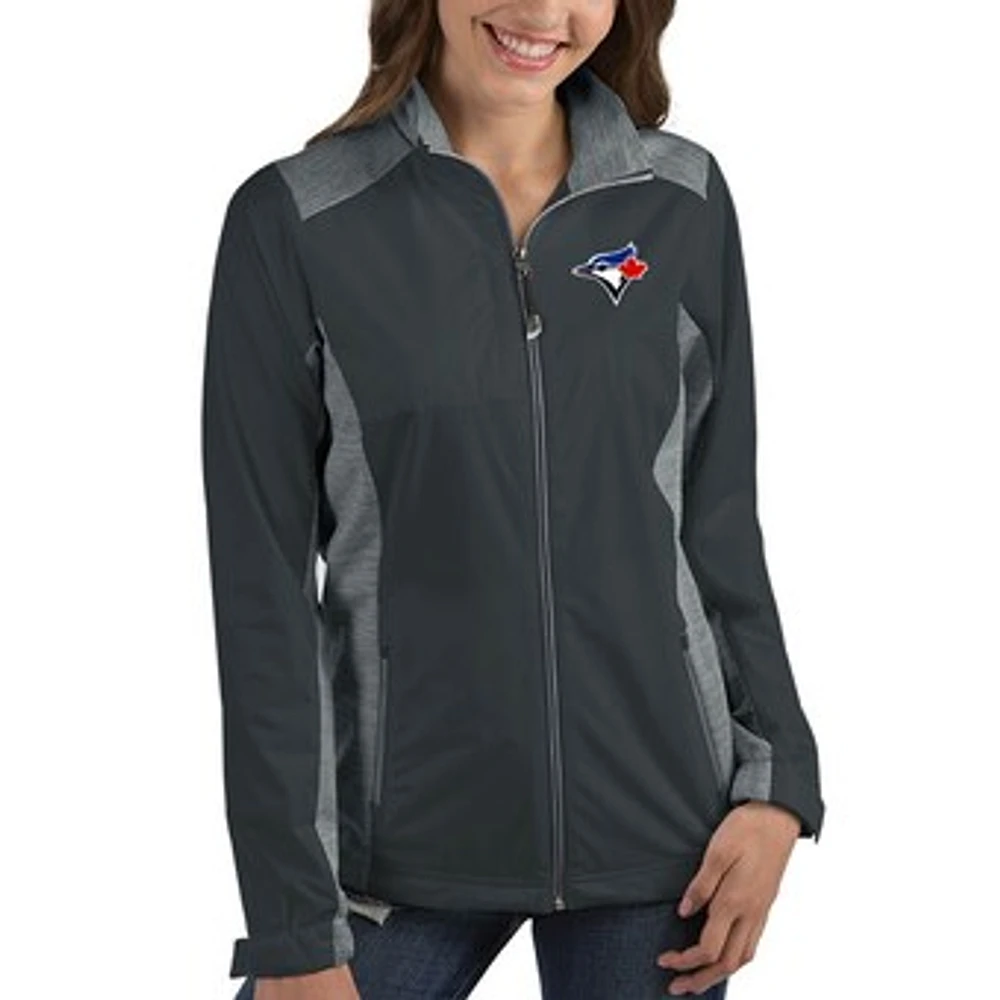 Women's Antigua Charcoal Toronto Blue Jays Revolve Full-Zip Jacket