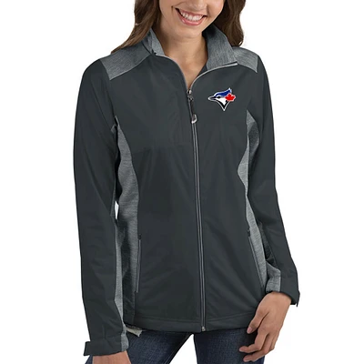 Women's Antigua Charcoal Toronto Blue Jays Revolve Full-Zip Jacket