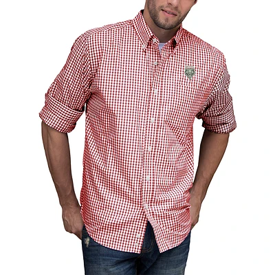 Men's Red/White New Mexico Lobos NCAA Gingham Button-Down Check Shirt