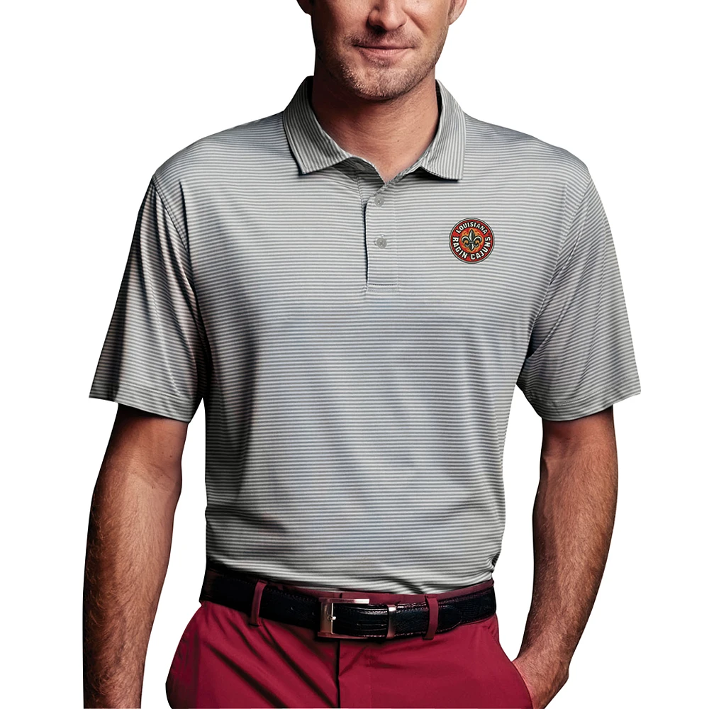 Men's Charcoal Louisiana Ragin' Cajuns Vansport Pro Tonal Micro-Stripe Polo
