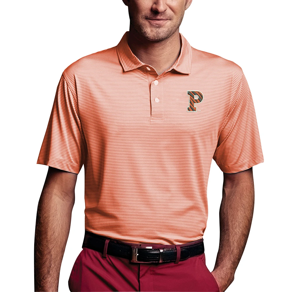 Men's Orange Princeton Tigers Vansport Pro Tonal Micro-Stripe Polo