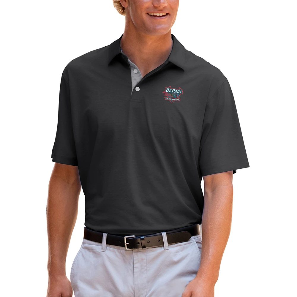 Men's Black DePaul Blue Demons Vansport Pro Signature Polo