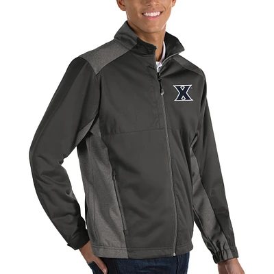 Men's Antigua Charcoal Xavier Musketeers Revolve Full-Zip Jacket