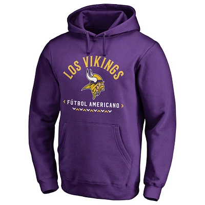 Men's Purple Minnesota Vikings Futbol Americano Pullover Hoodie