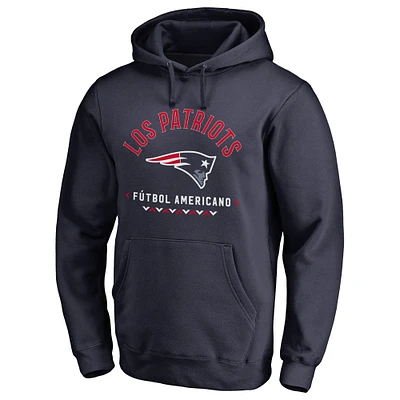Men's Navy New England Patriots Futbol Americano Pullover Hoodie
