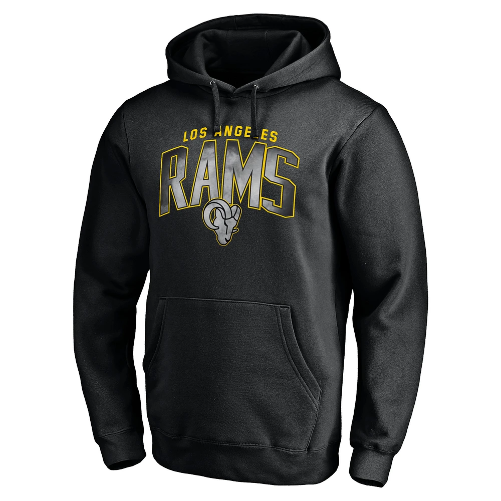 Men's Black Los Angeles Rams Arch Smoke Pullover Hoodie