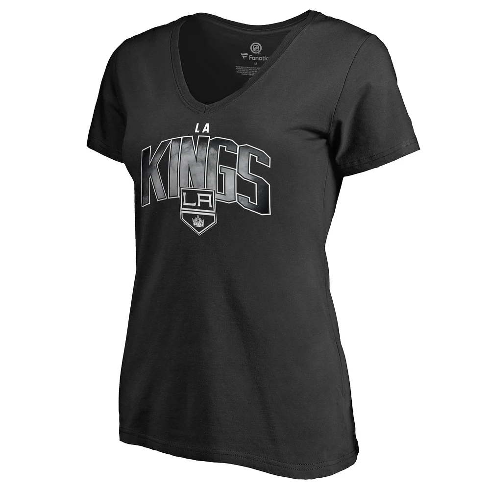 Women's Black Los Angeles Kings Arch Smoke V-Neck T-Shirt
