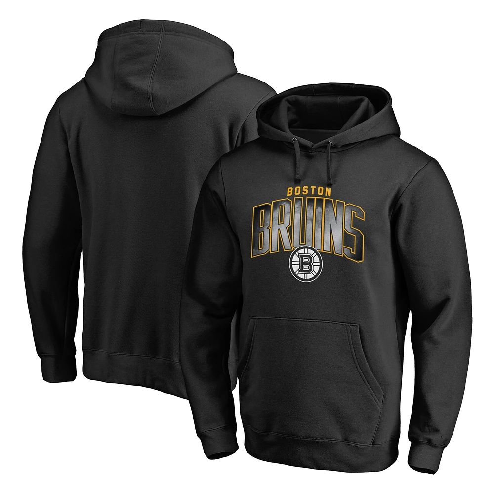 Men's Black Boston Bruins Arch Smoke Pullover Hoodie