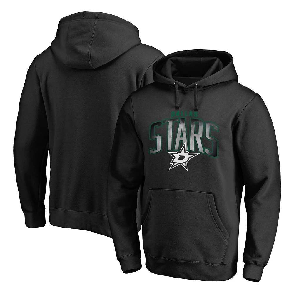 Men's Black Dallas Stars Arch Smoke Pullover Hoodie