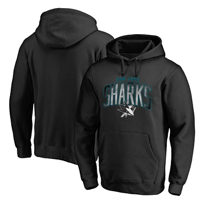 Men's Black San Jose Sharks Arch Smoke Pullover Hoodie
