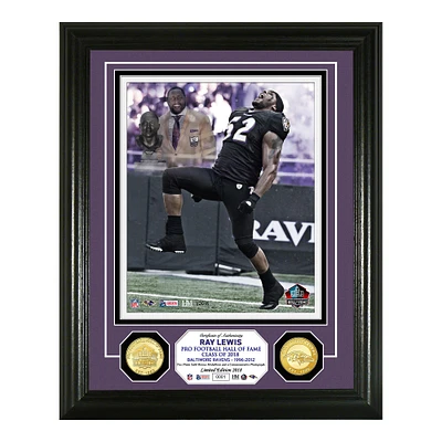 Highland Mint Ray Lewis Baltimore Ravens 2018 Pro Football Hall of Fame Induction Day 13" x 16" Bronze Coin Photo Mint
