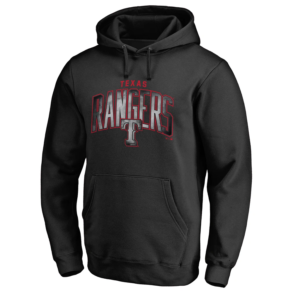Men's Black Texas Rangers Arch Smoke Pullover Hoodie