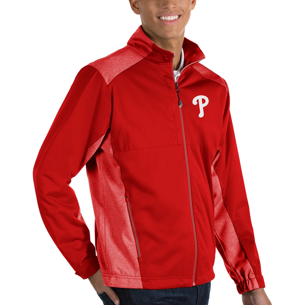 Men's Antigua Red Philadelphia Phillies Revolve Full-Zip Jacket