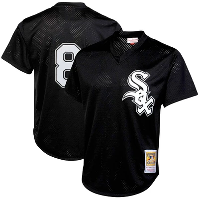 Men's Mitchell & Ness Bo Jackson Black Chicago White Sox Cooperstown Collection Big Tall Mesh Batting Practice Jersey