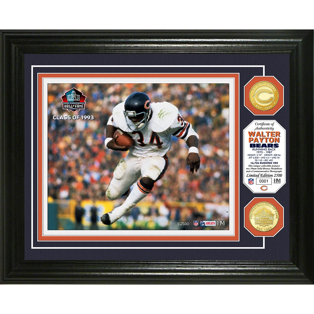Highland Mint Walter Payton Chicago Bears Hall of Fame Induction Photomint