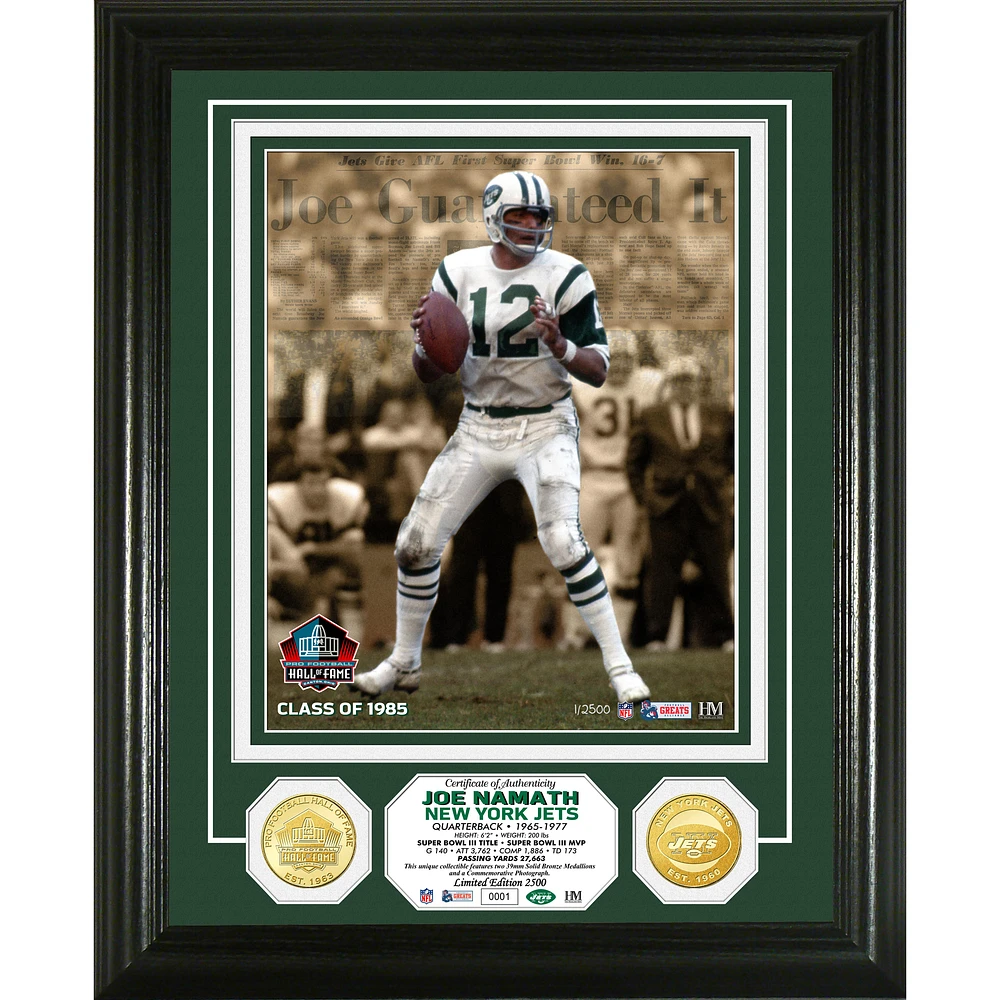 Highland Mint Joe Namath New York Jets Hall of Fame Induction Photomint