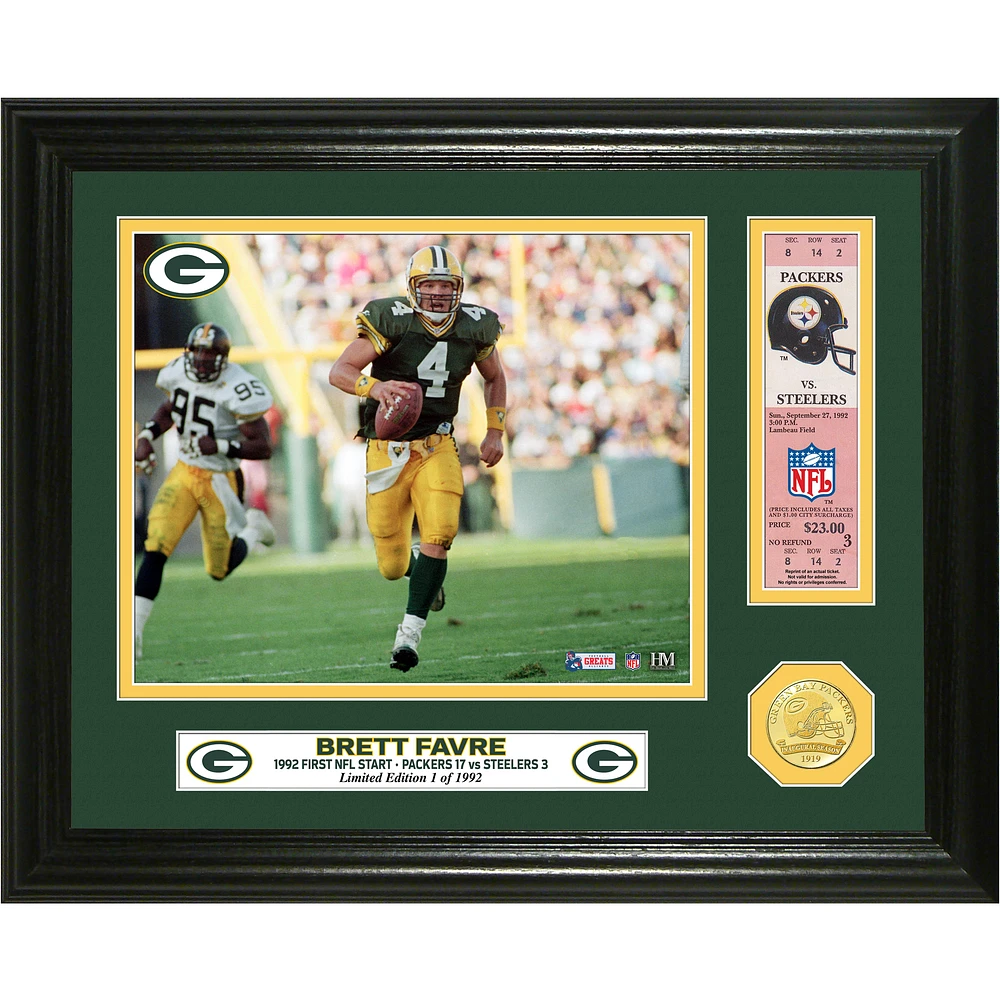 Highland Mint Green Bay Packers Brett Favre Player Impact Photomint