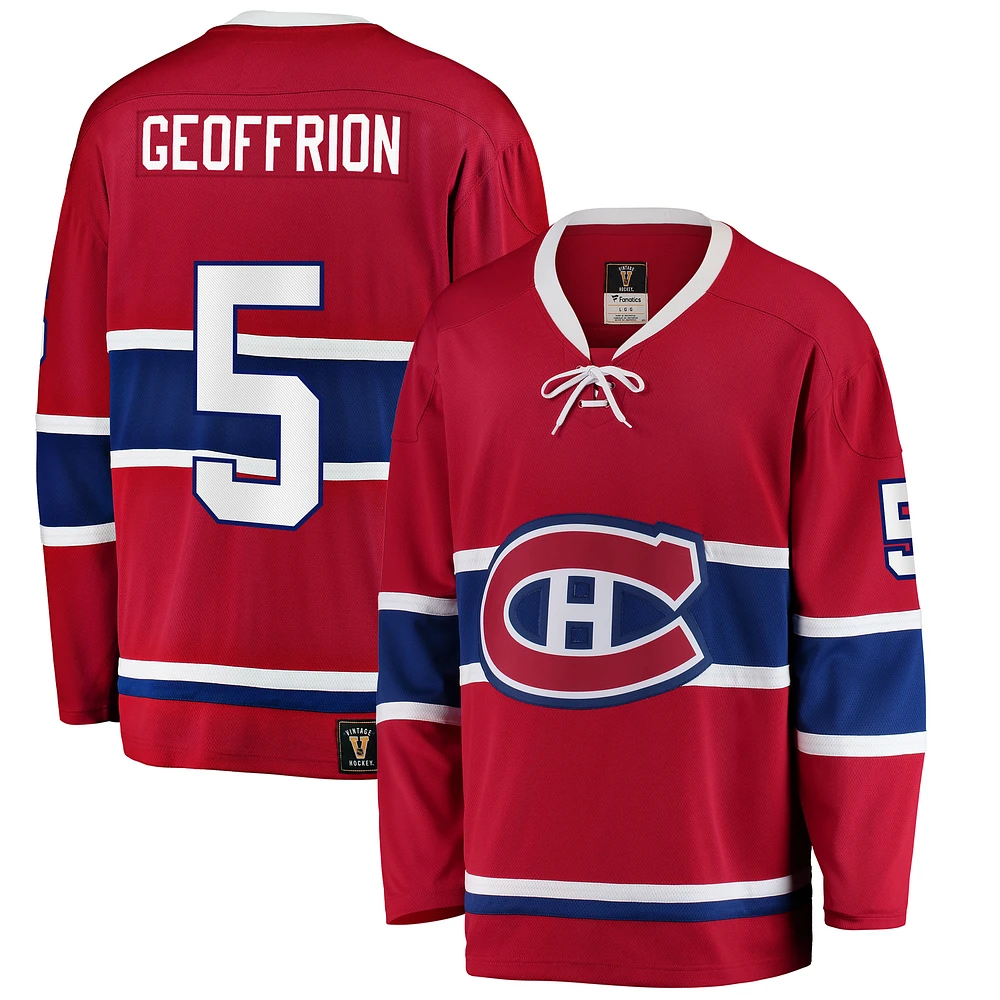 Men's Fanatics Bernie Geoffrion Red Montreal Canadiens Premier Breakaway Retired - Player Jersey