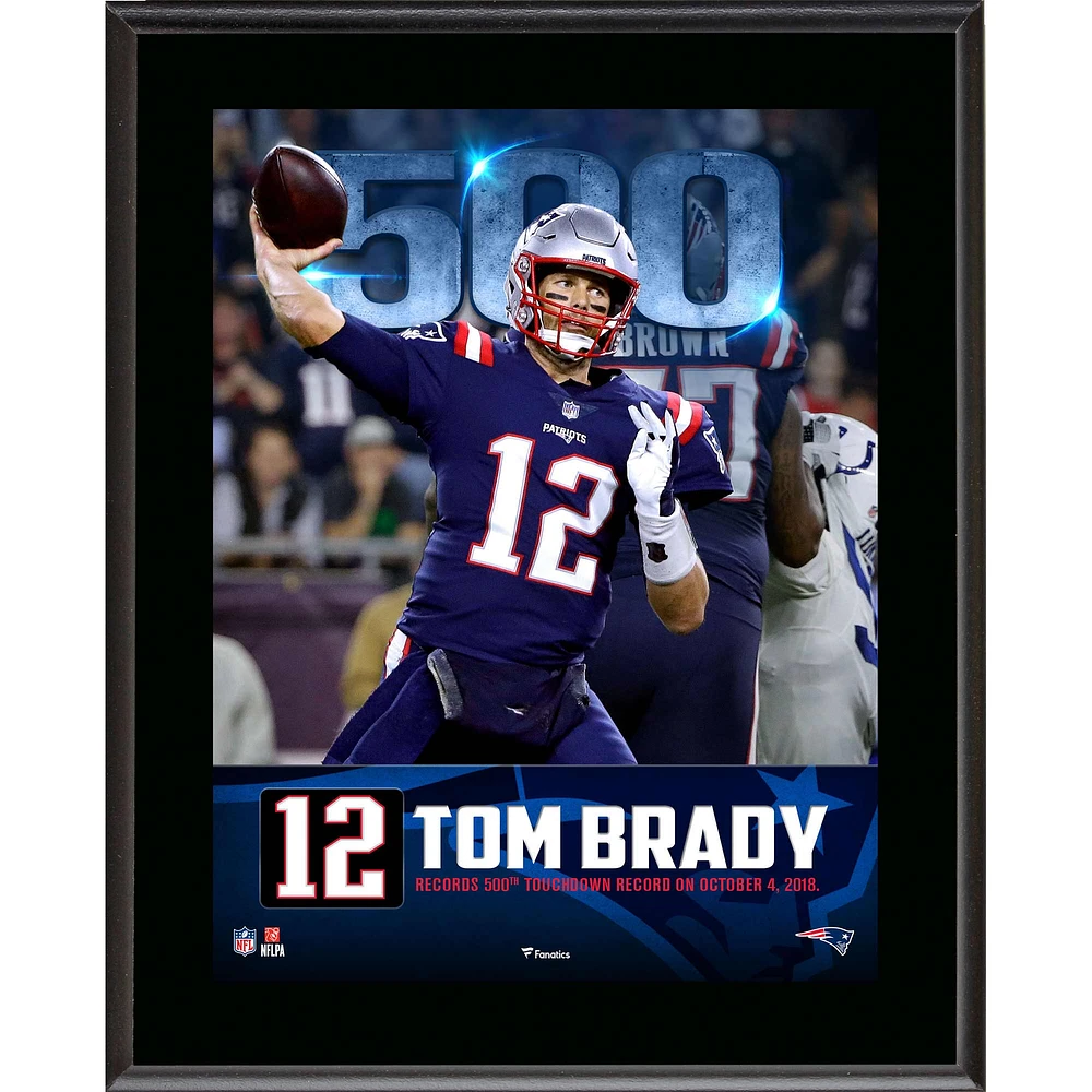 Tom Brady New England Patriots 10.5" x 13" 500th Touchdown Milestone Sublimated Plaque